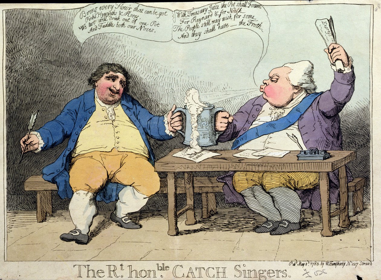 The Right Honourable Catch Singers, Published by William Humphrey in 1783 by James Gillray