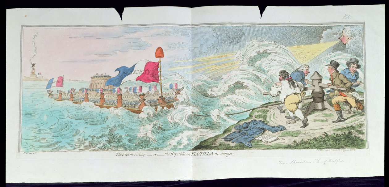 The Storm Rising, or The Republican Flotilla in Danger, published by Hannah Humphrey in 1798 by James Gillray