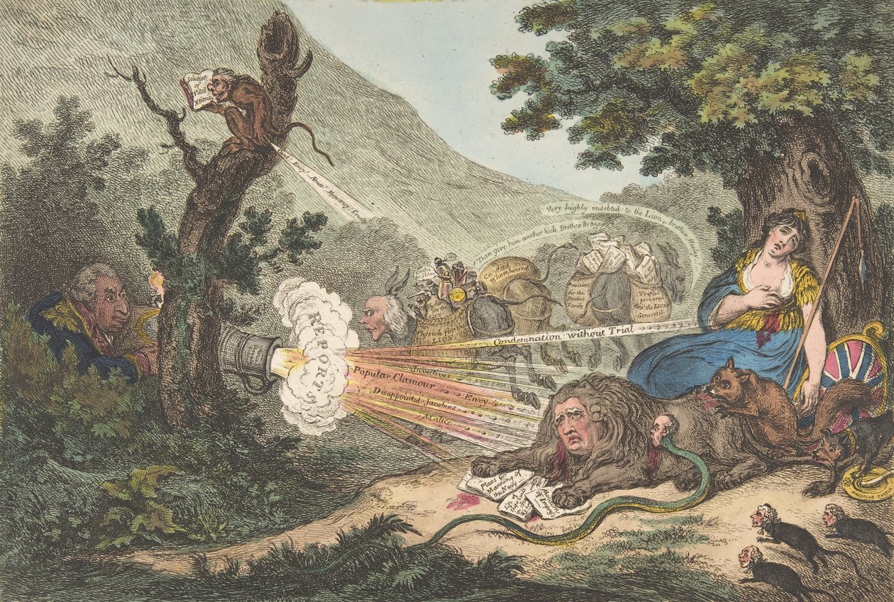 The Wounded Lion by James Gillray