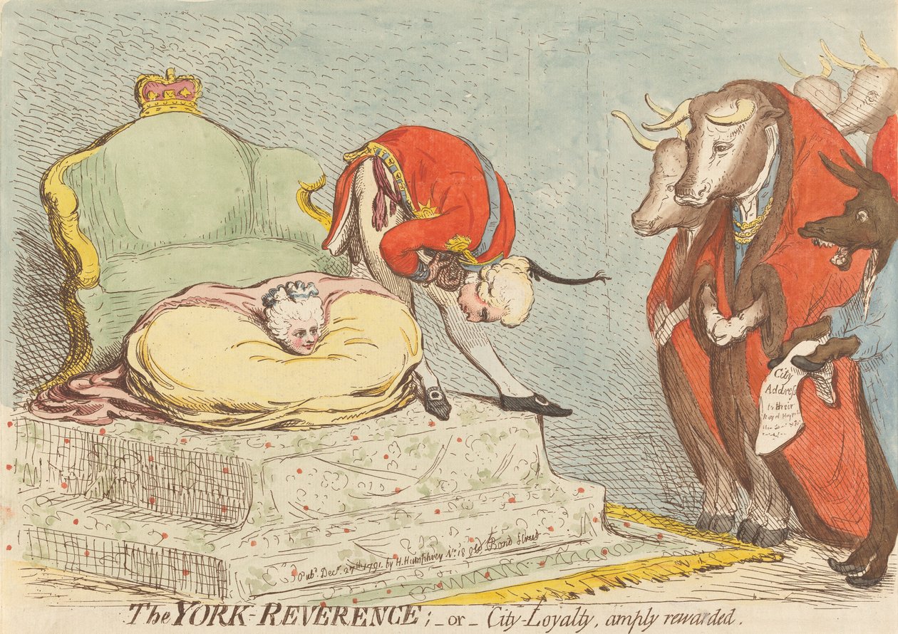The York Reverence; or City Loyalty Amply Rewarded by James Gillray