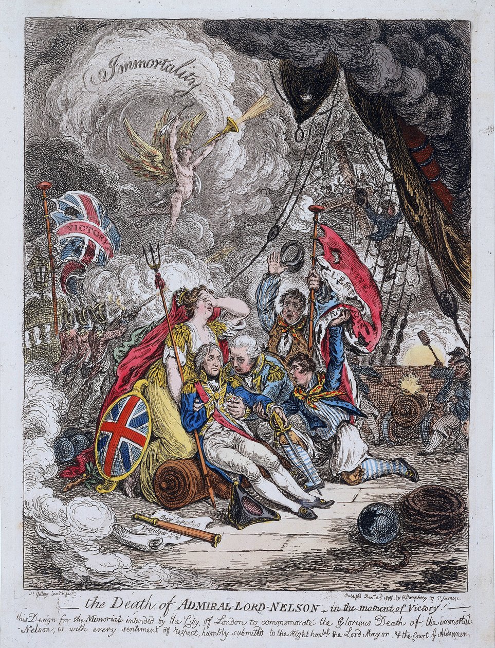 The death of Admiral Horatio Nelson at the time of victory by James Gillray