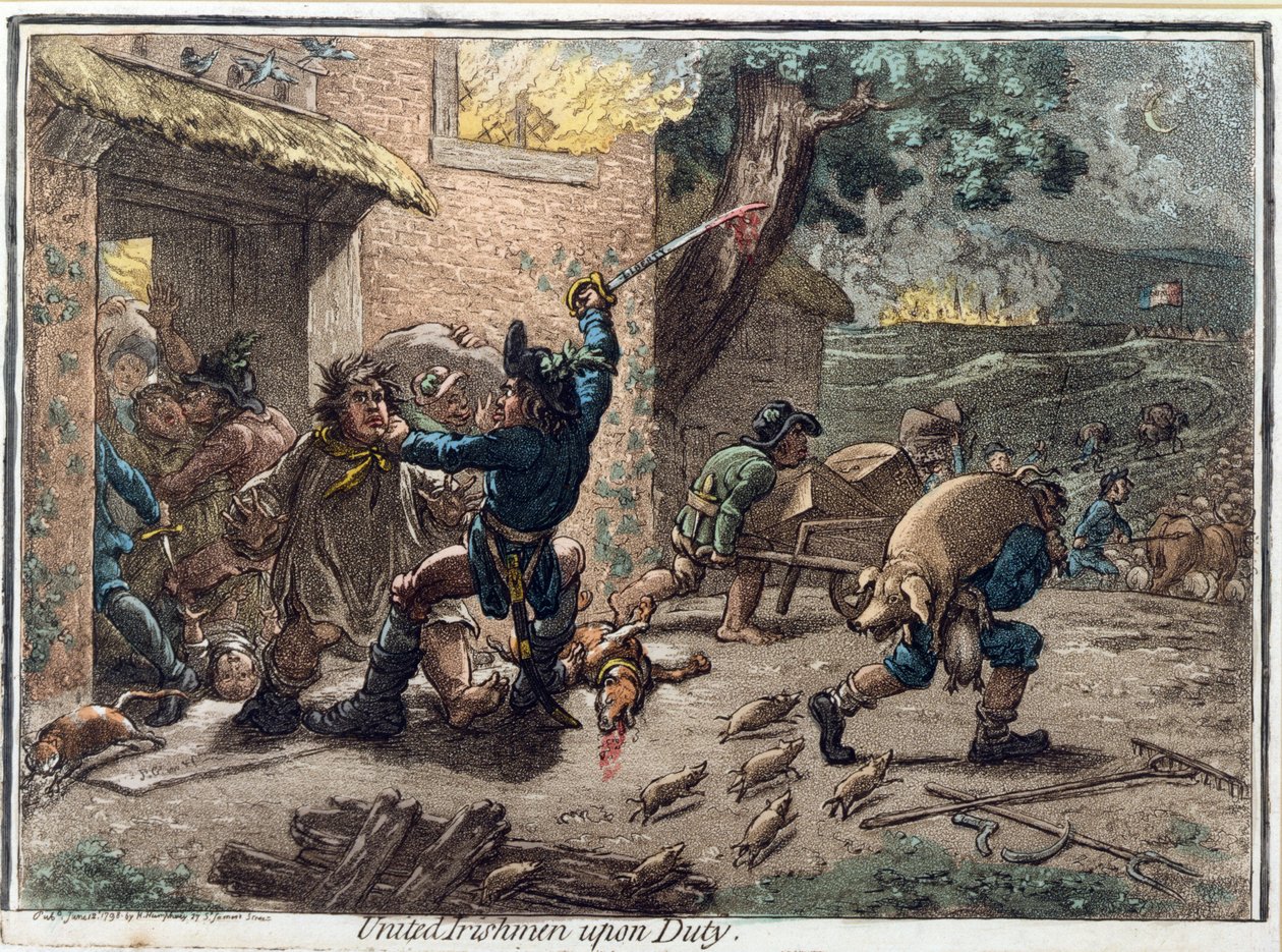 United Irishmen Upon Duty, published by Hannah Humphrey in 1798 by James Gillray