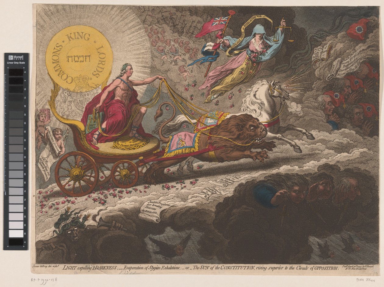 William Pitt Expelling the Dark Forces, 1795 by James Gillray