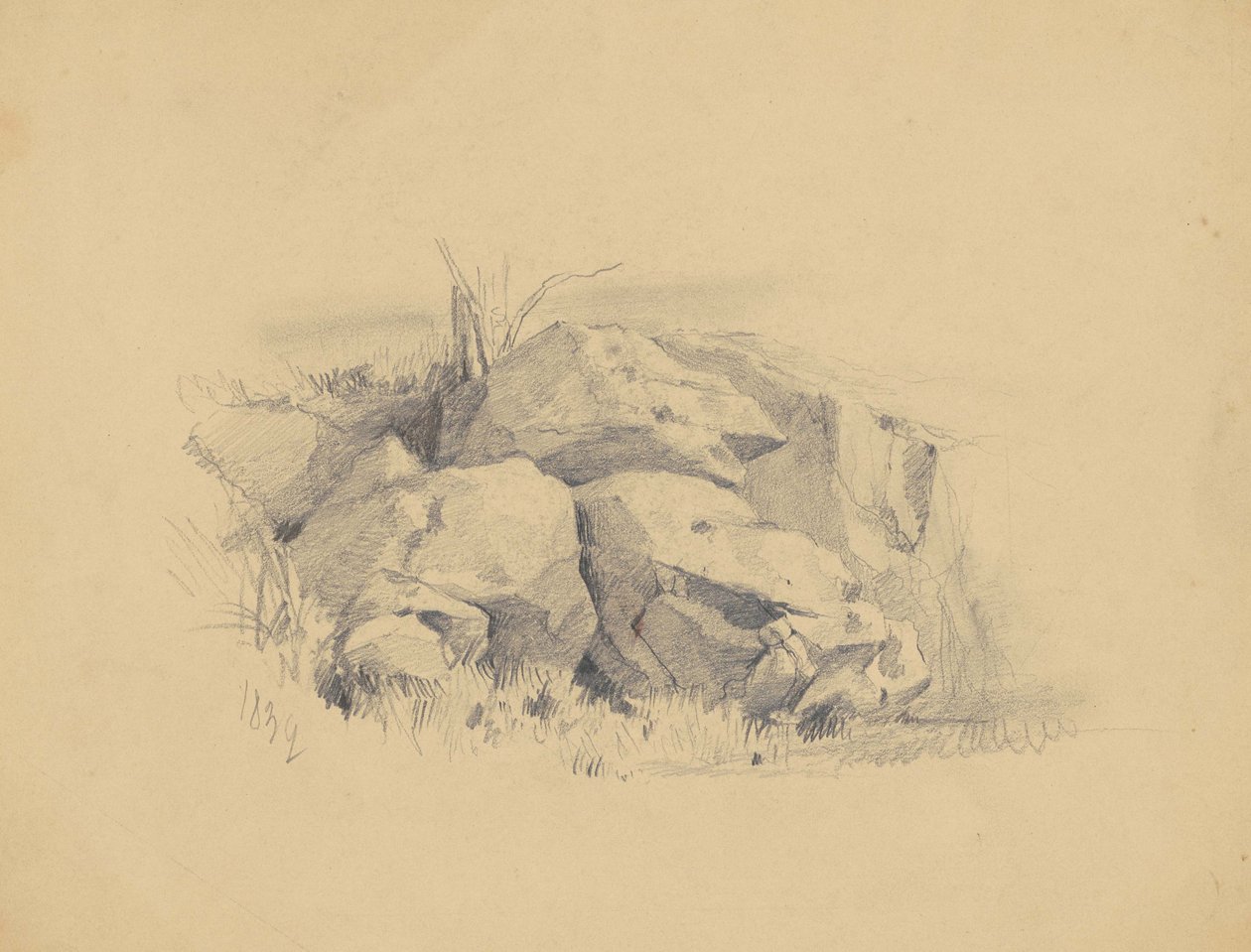 Rocks, 1839 by James Goodwin Clonney