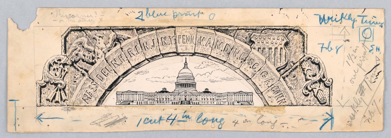U.S. Capitol Building, Under an Arch of the Thirteen States by James Henry Moser