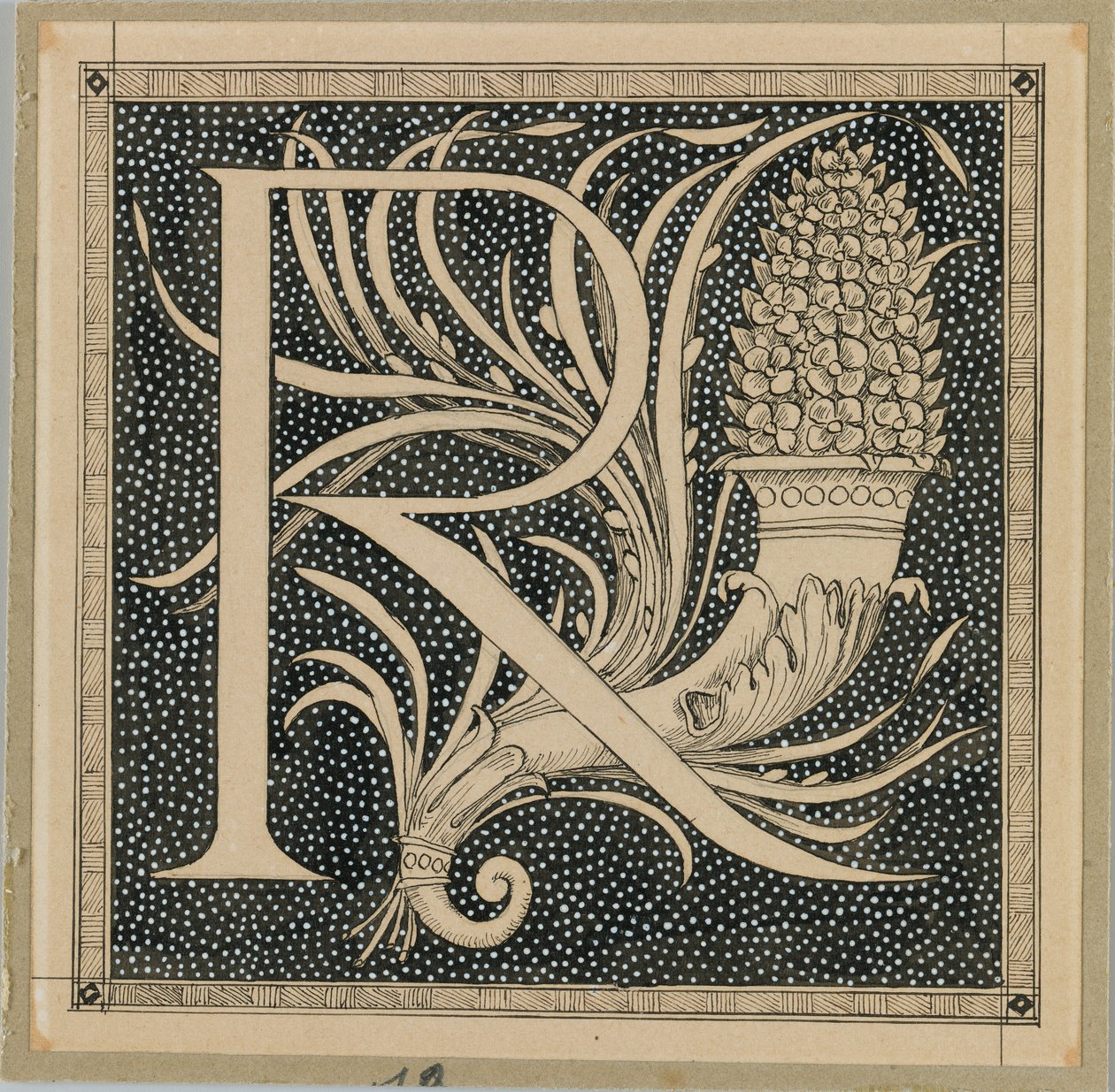 Capital Letter R, illustration from The Life of Our Lord Jesus Christ by James Jacques Joseph Tissot