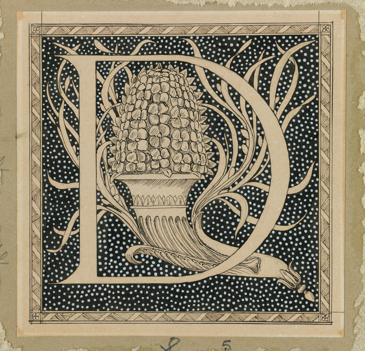 Capital Letter D, illustration from The Life of Our Lord Jesus Christ by James Jacques Joseph Tissot
