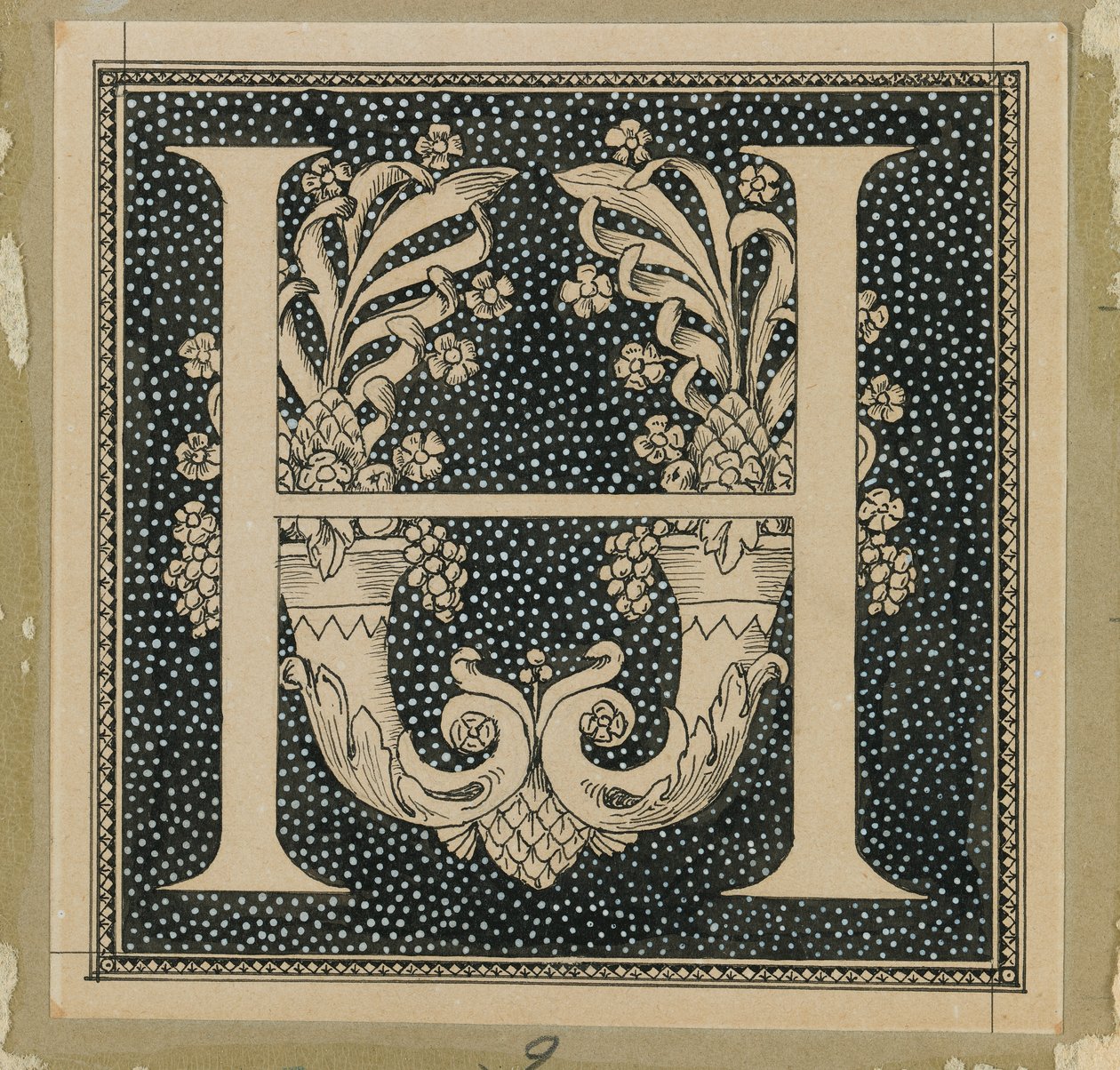 Capital Letter H, illustration from The Life of Our Lord Jesus Christ by James Jacques Joseph Tissot