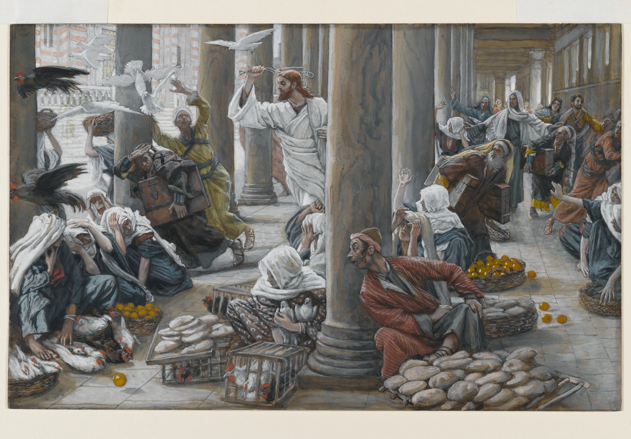 Christ Driving Out Them that Sold and Bought from the Temple, Illustration for The Life of Christ by James Jacques Joseph Tissot