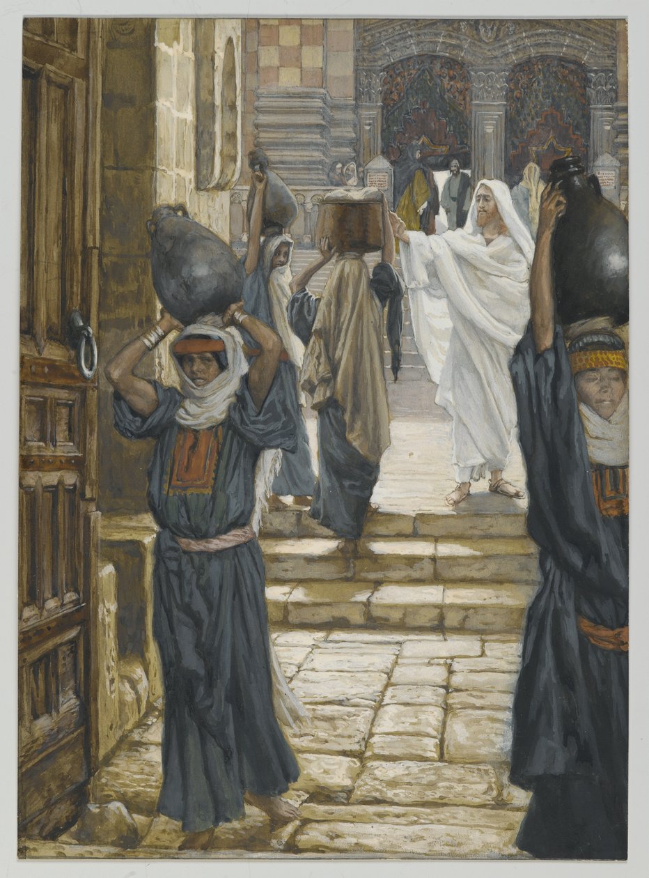 Jesus Forbids the Carrying of Loads in the Forecourt of the Temple, illustration from The Life of Our Lord Jesus Christ by James Jacques Joseph Tissot