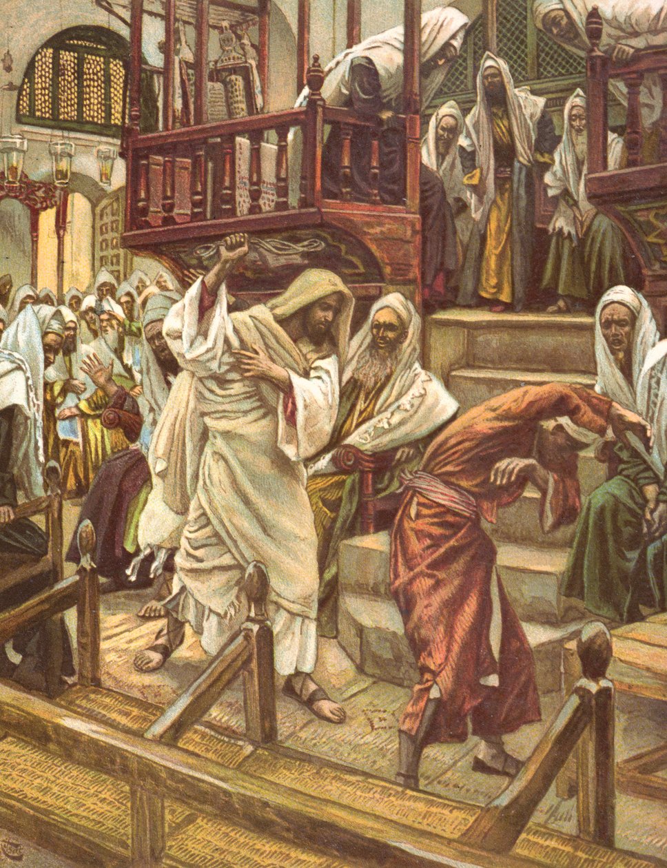 Jesus Heals a Man Possessed by a Demon in the Synagogue, illustration for 