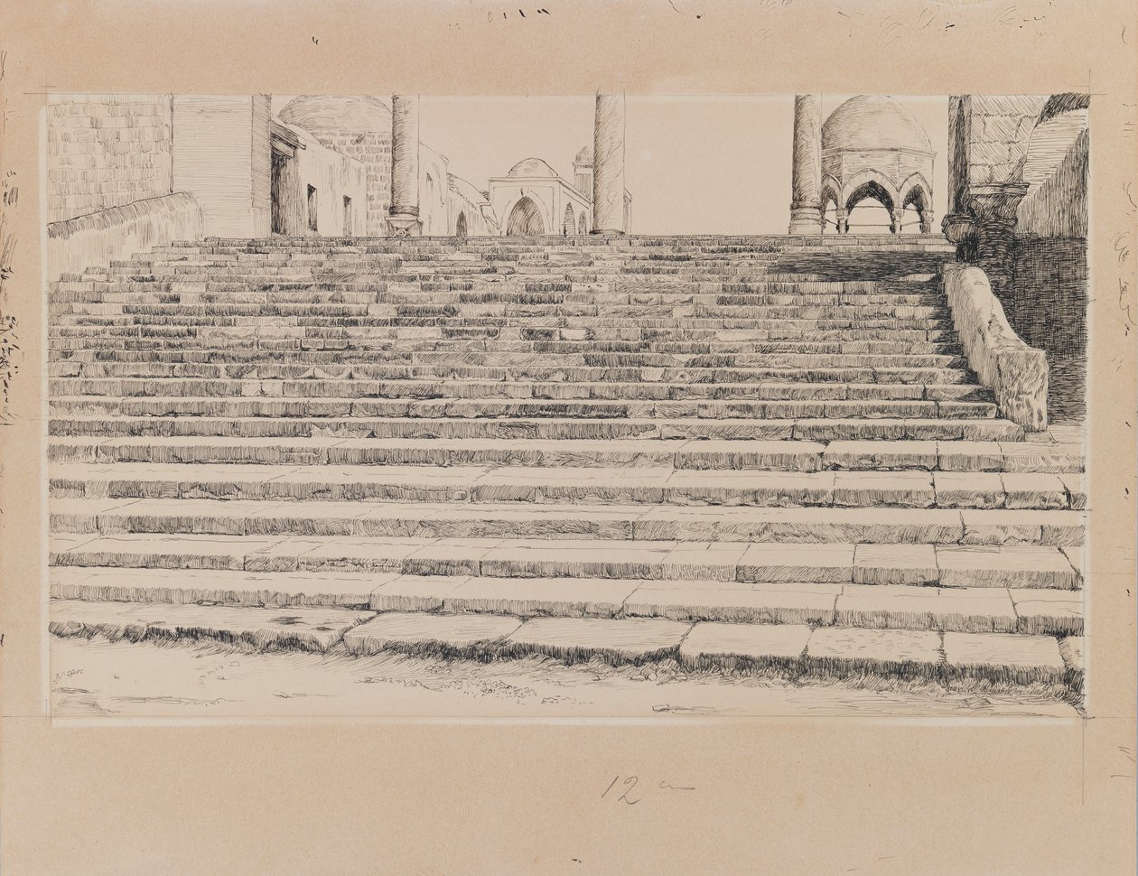 Staircase of the Court of Haram, illustration from The Life of Our Lord Jesus Christ by James Jacques Joseph Tissot