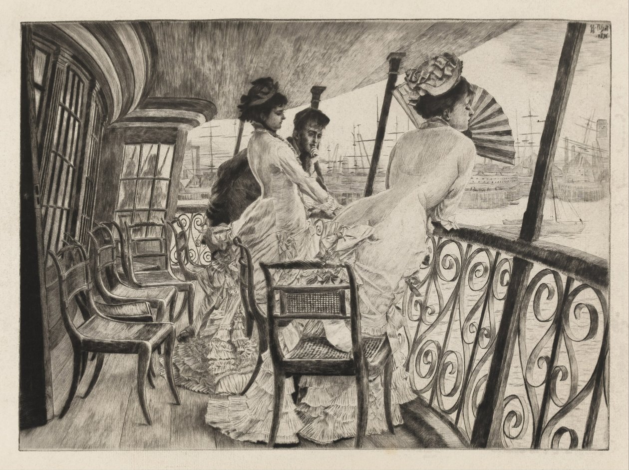 The Gallery of the H.M.S. Calcutta at Portsmouth by James Jacques Joseph Tissot