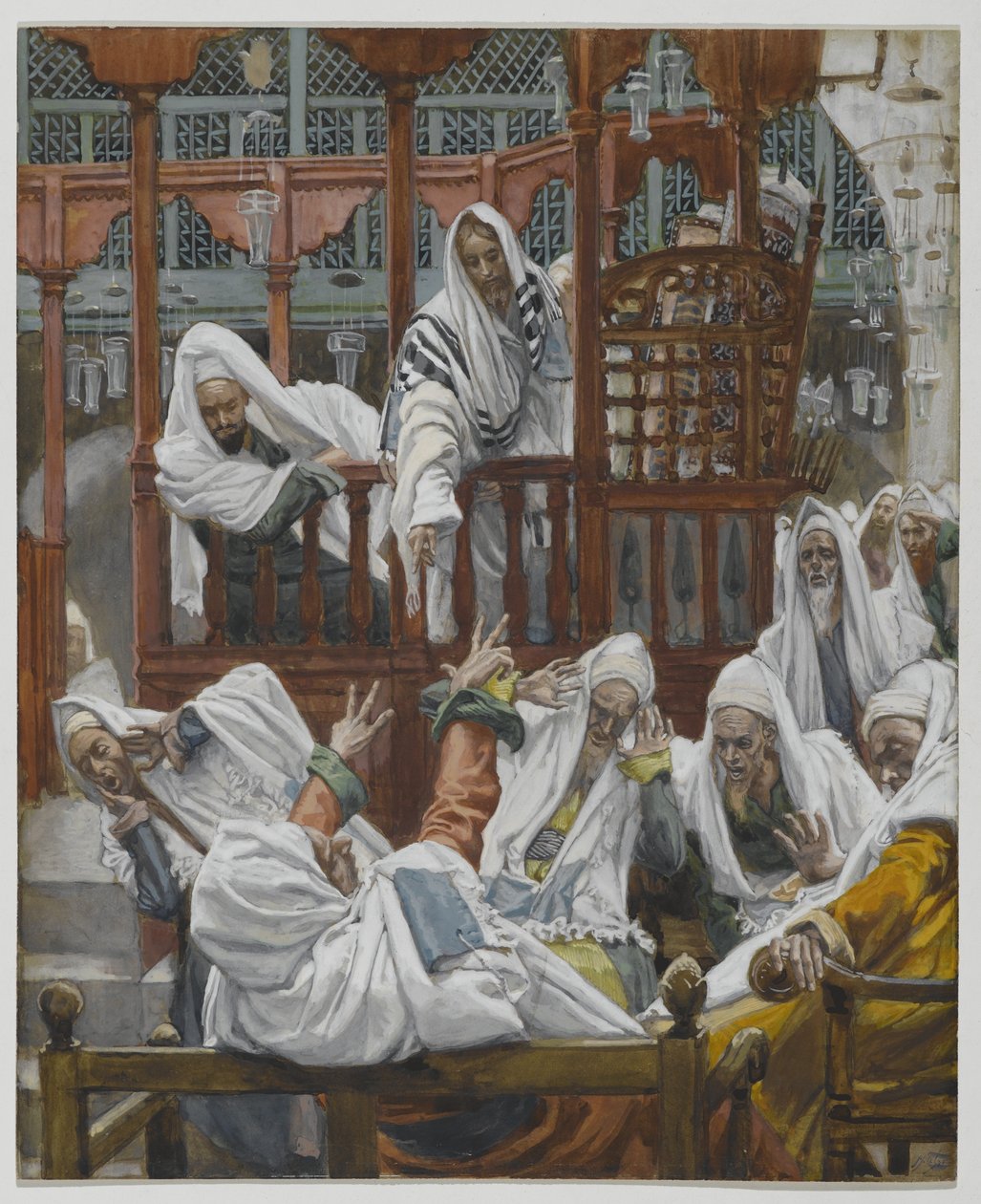The Possessed Man in the Synagogue, illustration from The Life of Our Lord Jesus Christ by James Jacques Joseph Tissot
