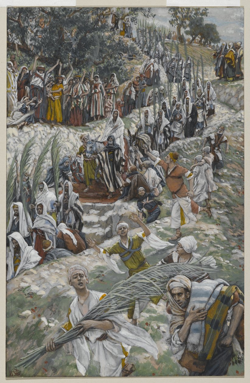 The Procession on the Mount of Olives, illustration from The Life of Our Lord Jesus Christ by James Jacques Joseph Tissot