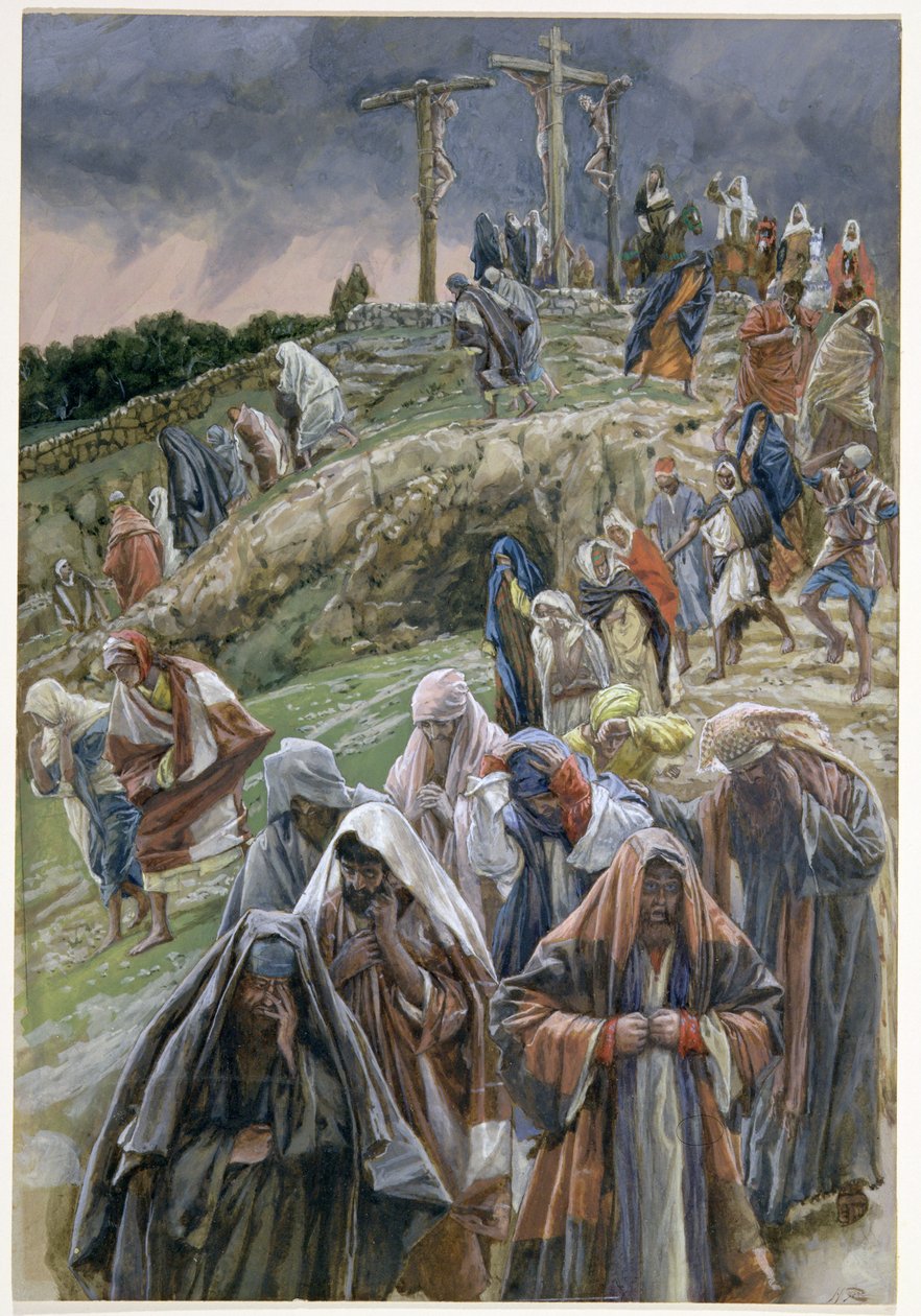 The people, beholding the things that were done, smote their breasts, illustration for The Life of Christ, c.1886-96 by James Jacques Joseph Tissot