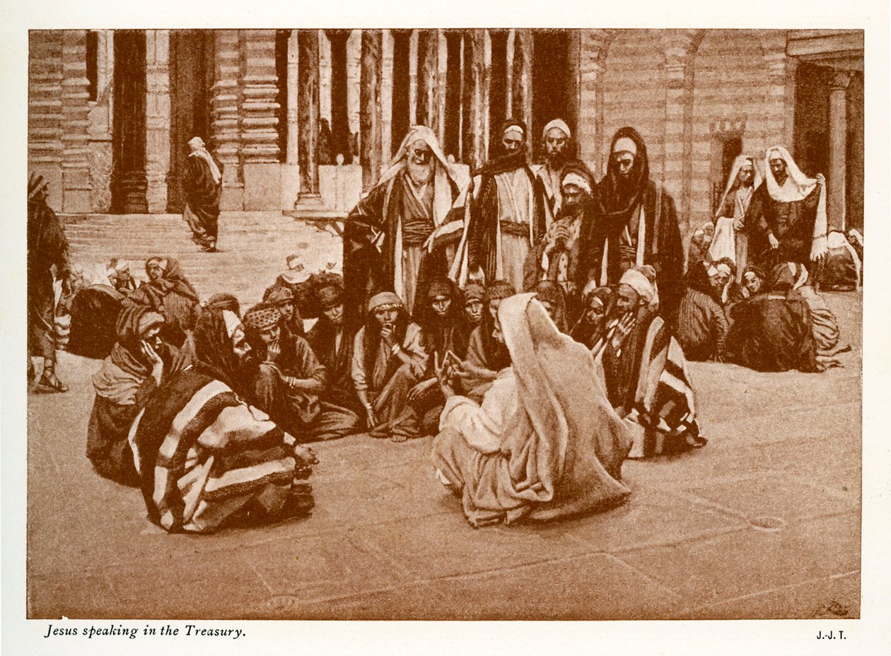 Jesus Speaking in the Treasury by James Jacques Joseph after Tissot