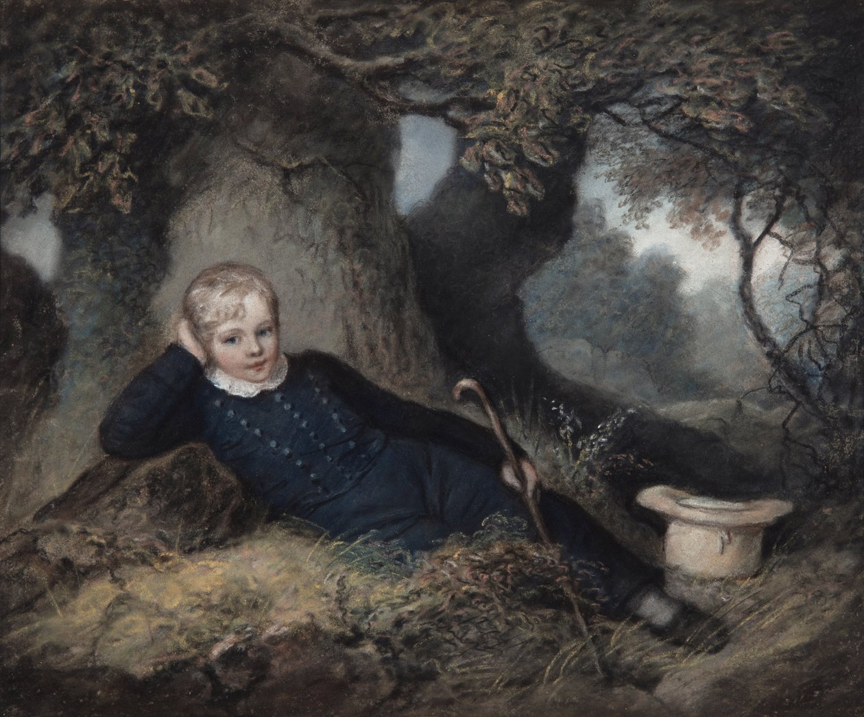 Edgeworth King, Lying Against a Tree by James Junior Sharples