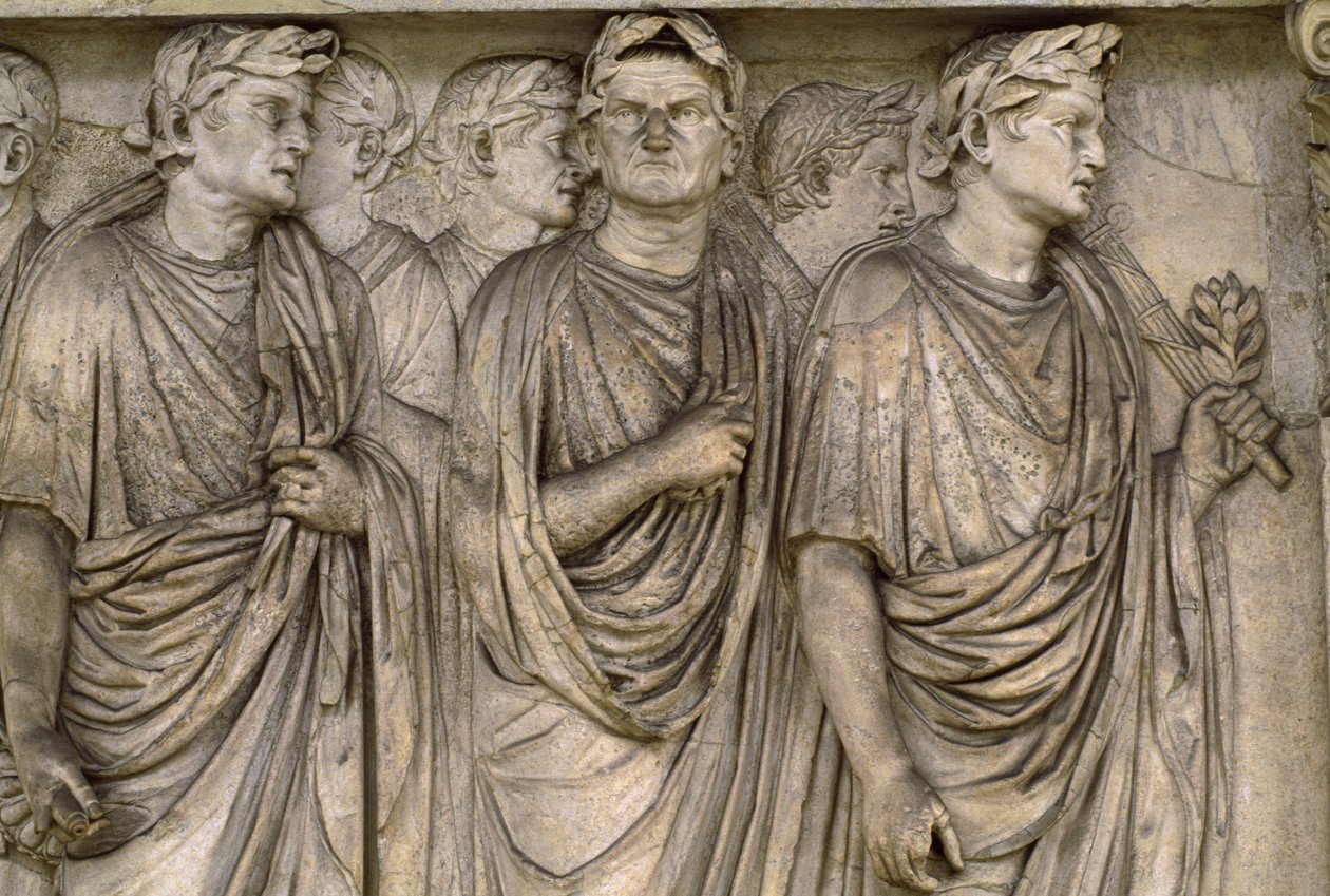 Ara Pacis Augustae, a free-standing altar of group of widows, magistrates, priests by James L Stanfield