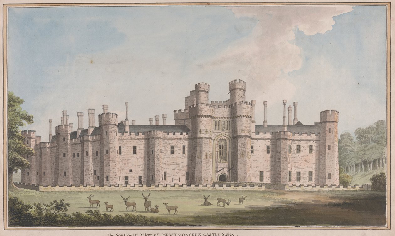 Herstmonceux Castle, East Sussex: South West View by James Lambert  of Lewes