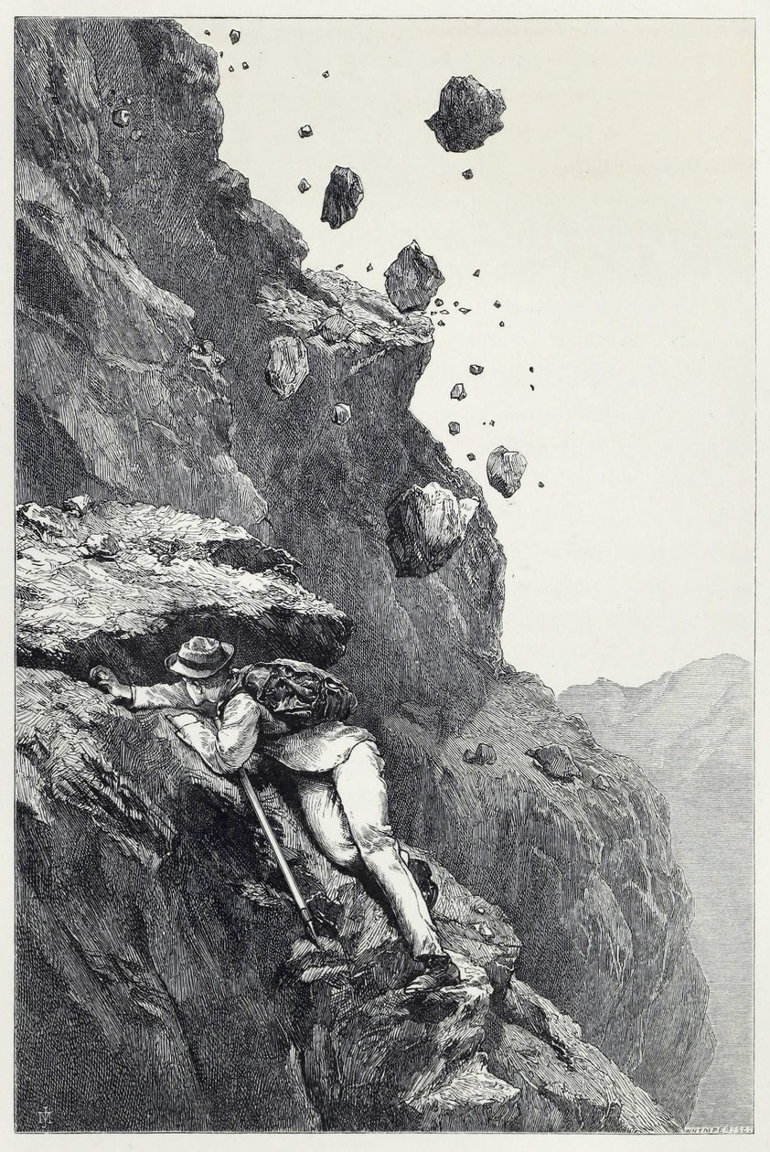 A Cannonade on the Matterhorn, from Scrambles Amongst the Alps in the Years 1860-69, Published 1871 (engraving) by James Mahoney