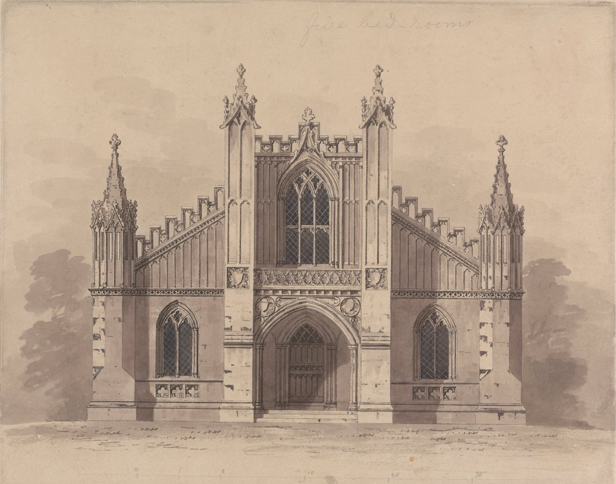 Etched State with Revisions of Design 11, Plate 9 of A Collection of Designs for Rural Retreats by James Malton