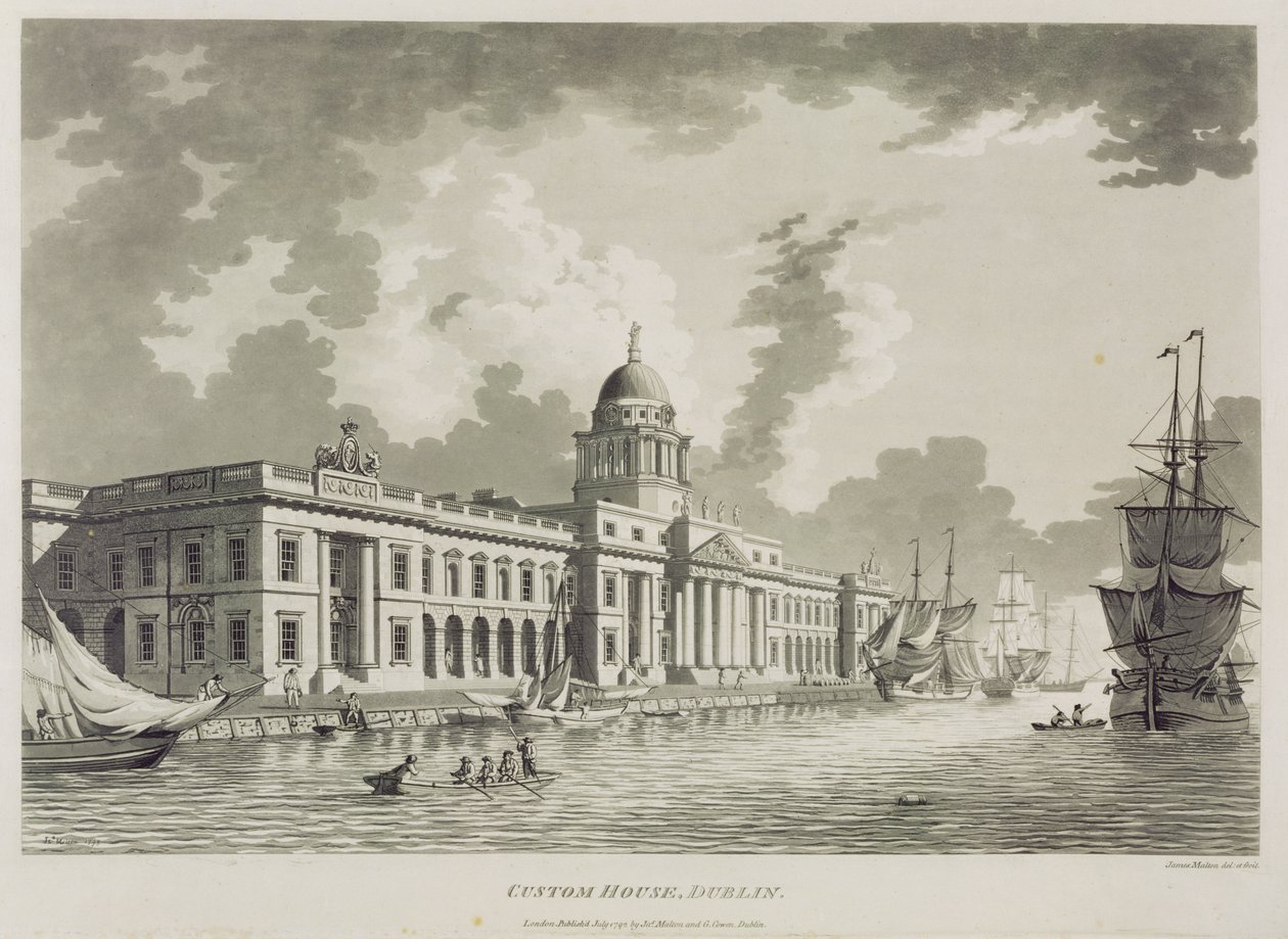 The Custom House, Dublin, 1792 by James Malton