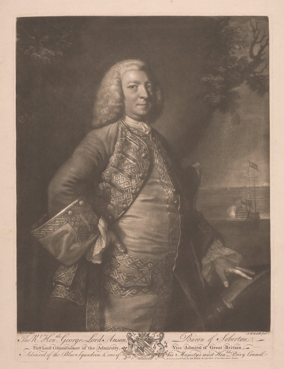 The Right Honorable George Lord Anson by James McArdell