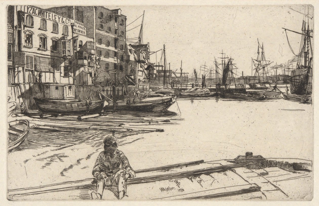Eagle Wharf, from the Thames Set (A Series of Sixteen Etchings of Scenes on the Thames and Other Subjects) by James Abbott McNeill Whistler