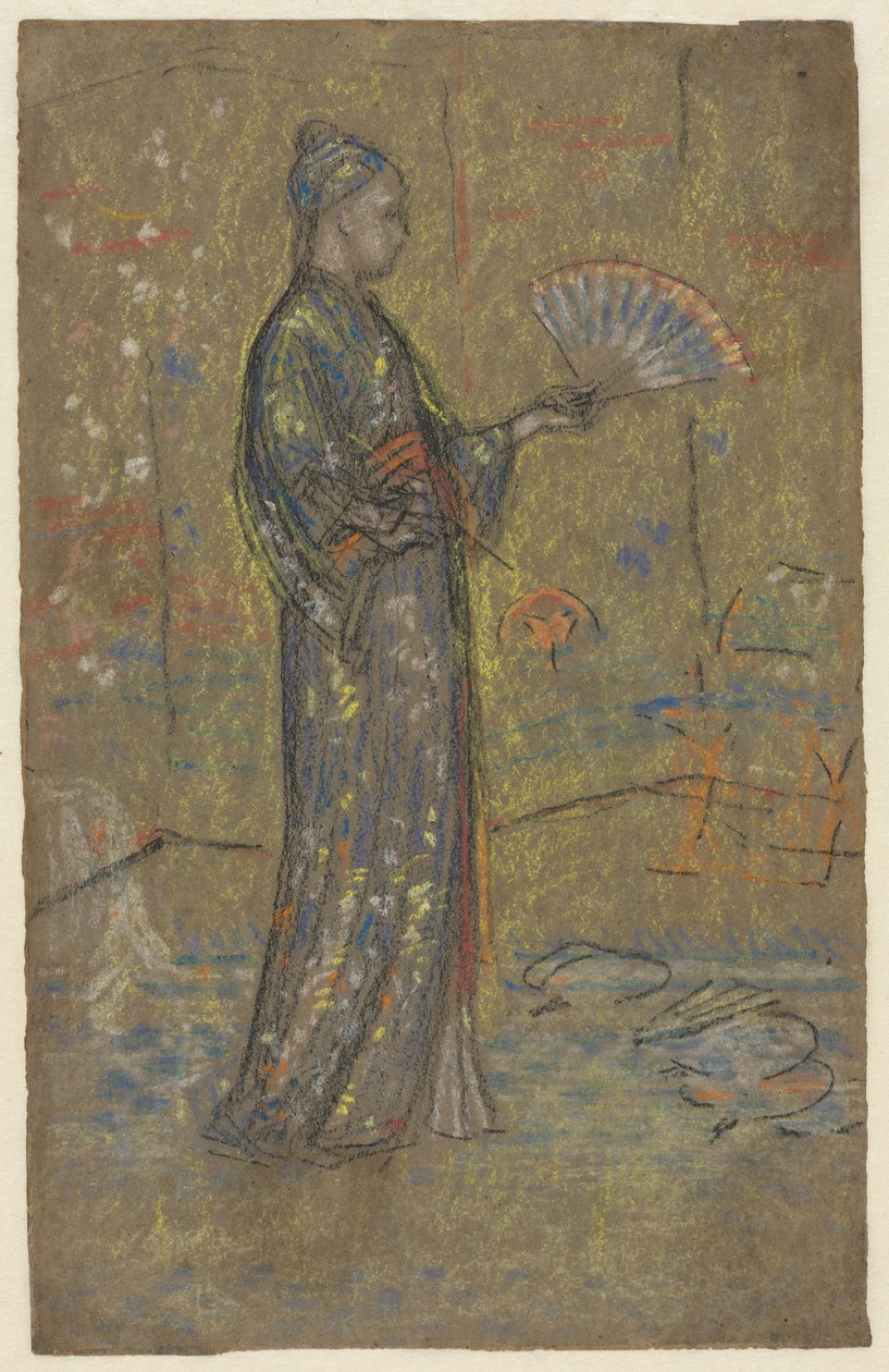 Japanese Woman Painting a Fan by James McNeill Whistler
