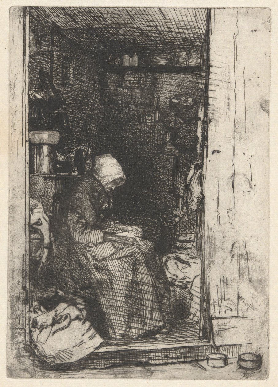 La Vielle aux Loques, from the French Set (Douze Eaux-Fortes) by James Abbott McNeill Whistler