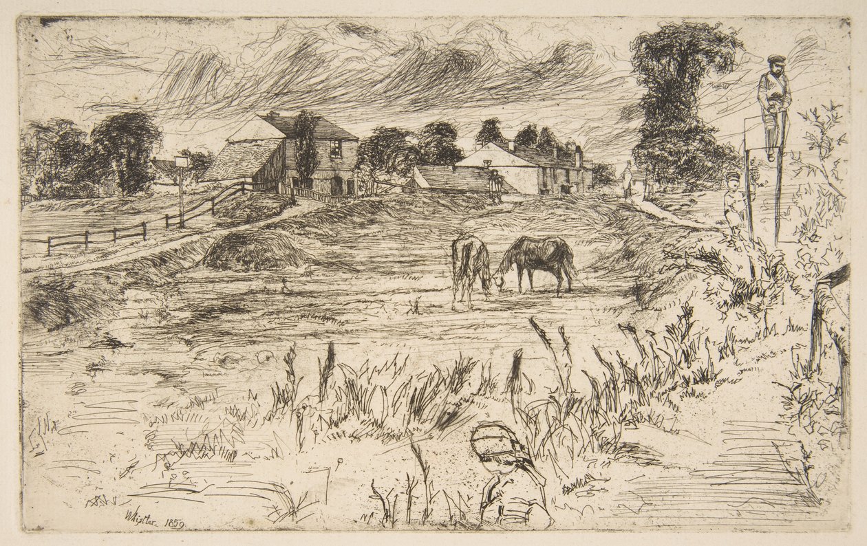 Landscape with the Horse (Landscape with Horses) by James McNeill Whistler