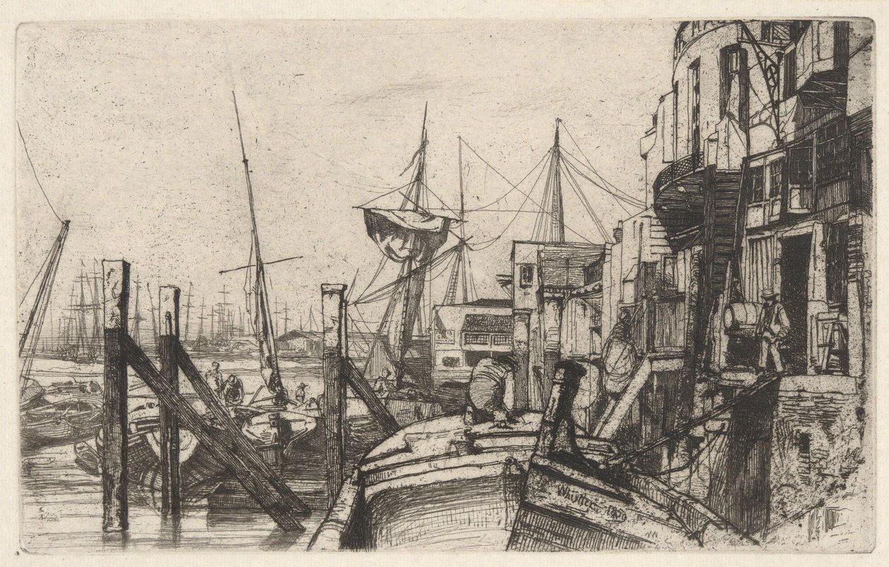 Limehouse, from the Thames Set (A Series of Sixteen Etchings of Scenes on the Thames and Other Subjects) by James McNeill Whistler