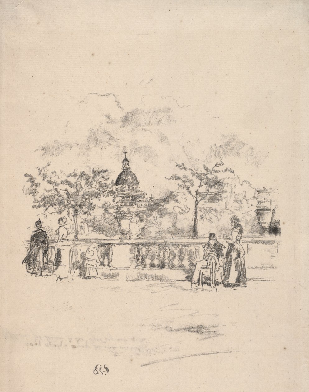 Pantheon from the Terrace of the Luxembourg Gardens by James McNeill Whistler