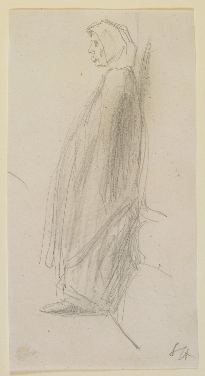 Profile Sketch of an Old Woman Standing by James Abbott McNeill Whistler