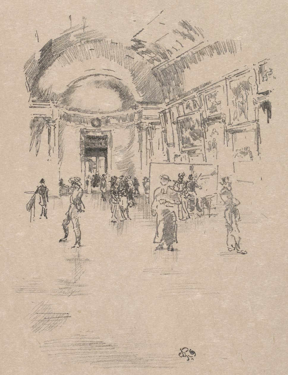 The Long Gallery, Louvre by James McNeill Whistler