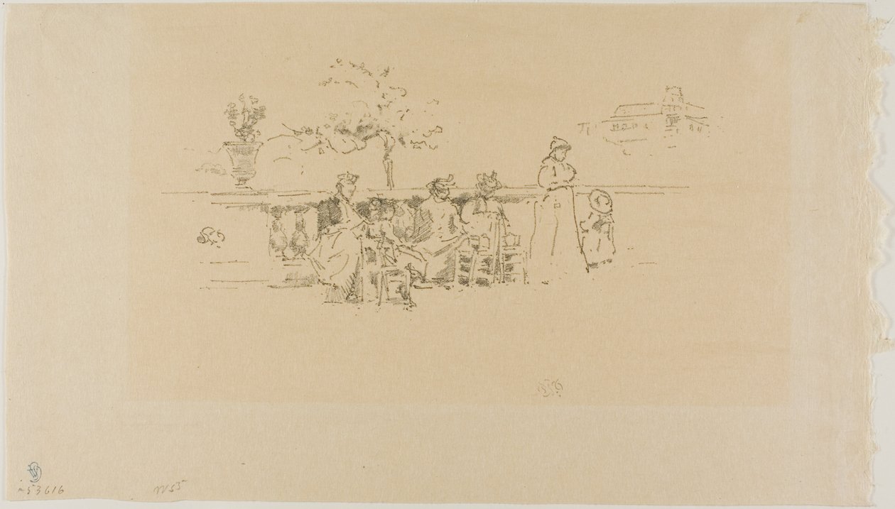 The Terrace, Luxembourg by James Abbott McNeill Whistler