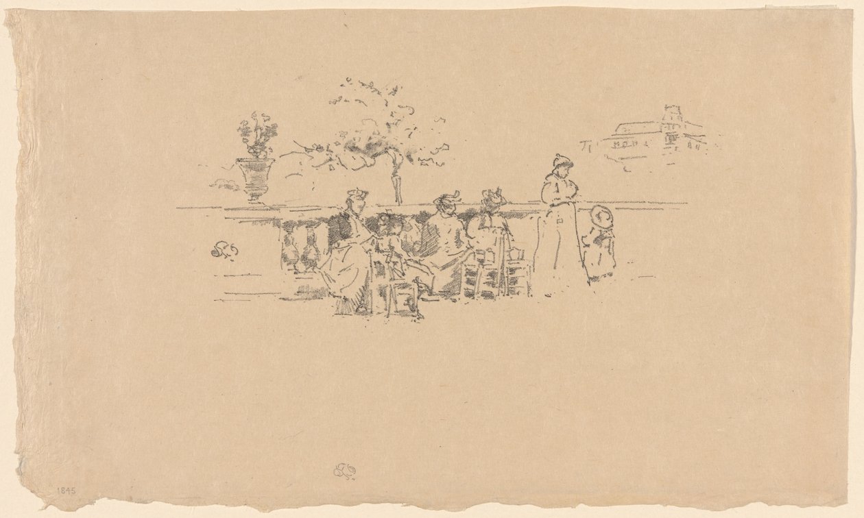The Terrace, Luxembourg by James Abbott McNeill Whistler