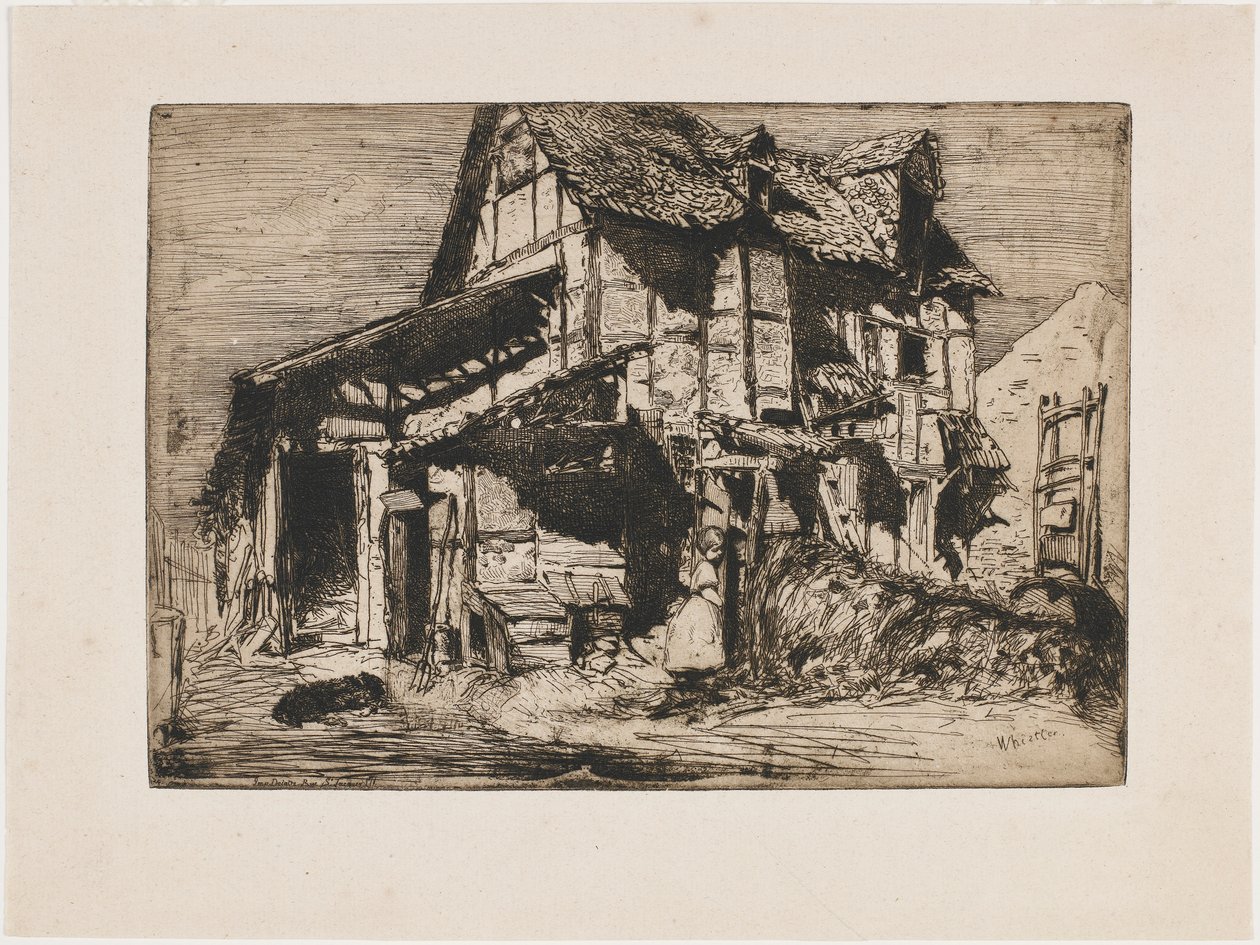 The Unsafe Tenement. One of the Twelve Etchings from Nature (The French Set) by James Abbott McNeill Whistler