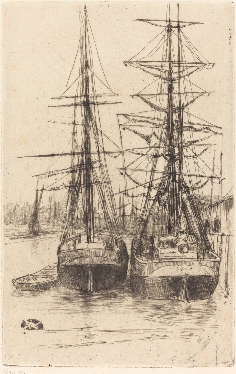 Two Ships by James Abbott McNeill Whistler