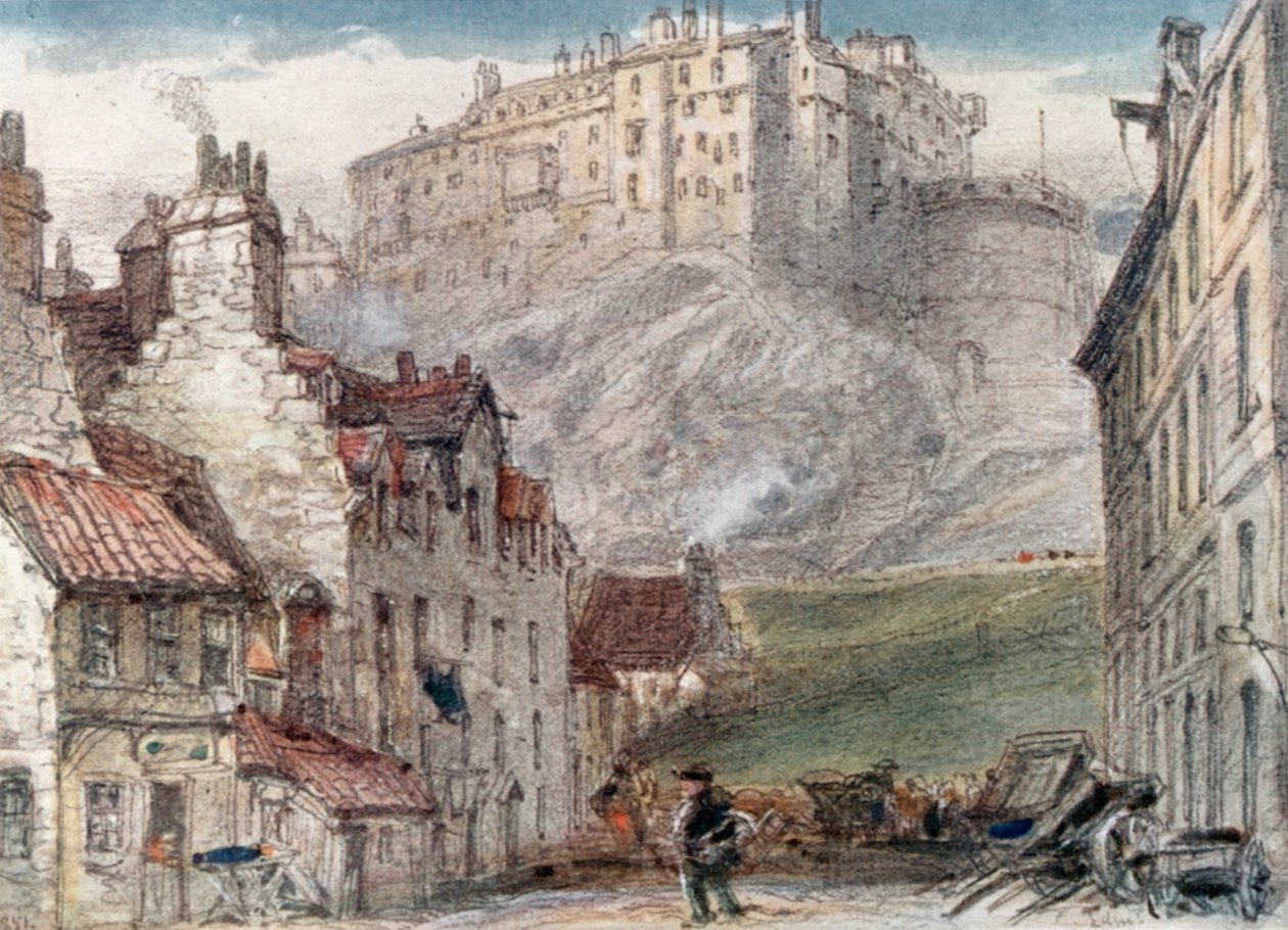 Edinburgh Castle from the Grass Market by James Orrock