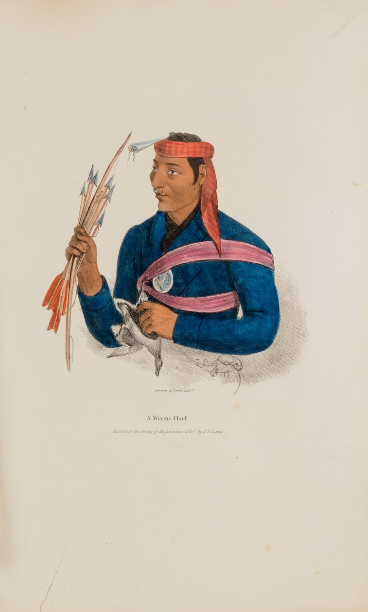 A Miami Chief, from The Aboriginal Portfolio by James Otto Lewis