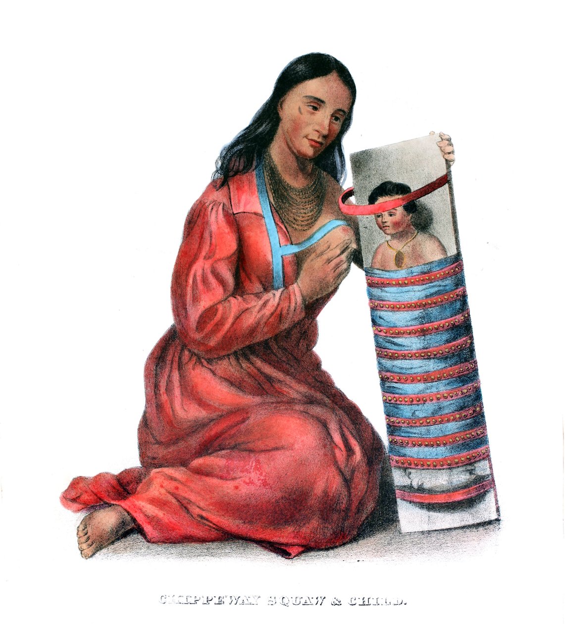 Chippeway (Ojibwe) Woman and Child by James Otto Lewis