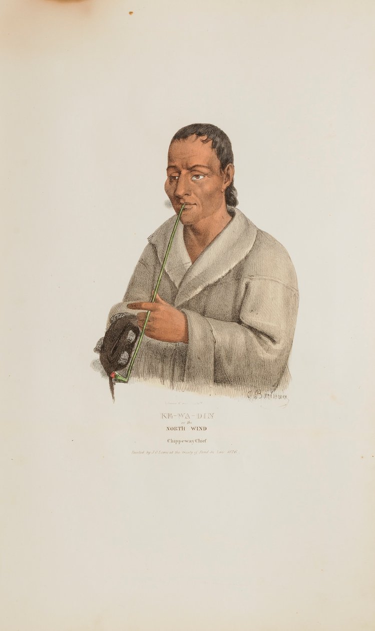 KE-WA-DIN or the North Wind; A Chippeway Chief, from The Aboriginal Portfolio by James Otto Lewis