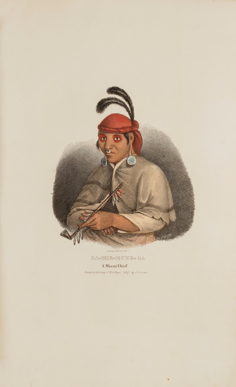 NA-SHE-MUNG-GA, A Miami Chief, from The Aboriginal Portfolio by James Otto Lewis