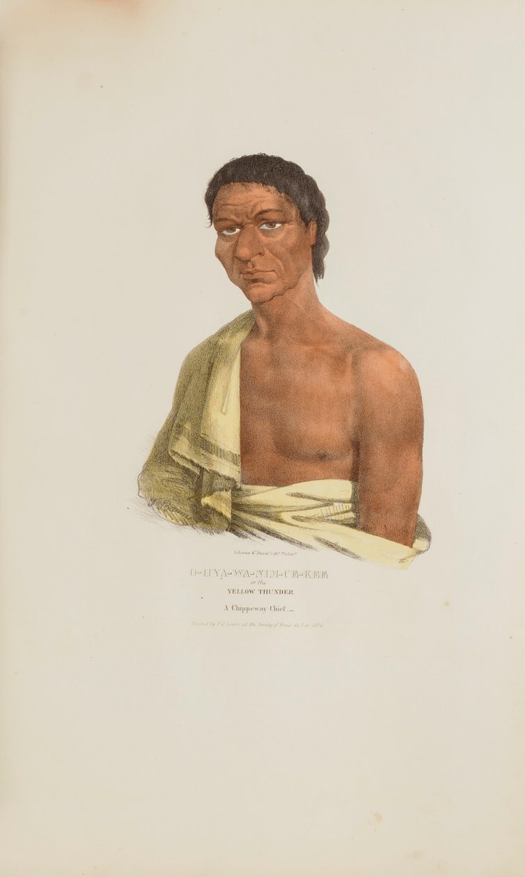 O-HYA-WA-NIM-CE-KEE or the Yellow Thunder; A Chippeway Chief, from The Aboriginal Portfolio by James Otto Lewis