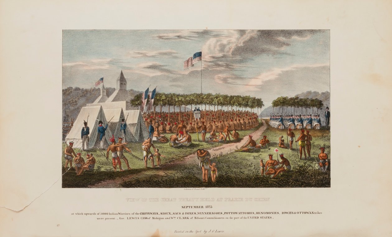 View of the Great Treaty Held at Prairie Du Chien, September 1825, from The Aboriginal Portfolio by James Otto Lewis