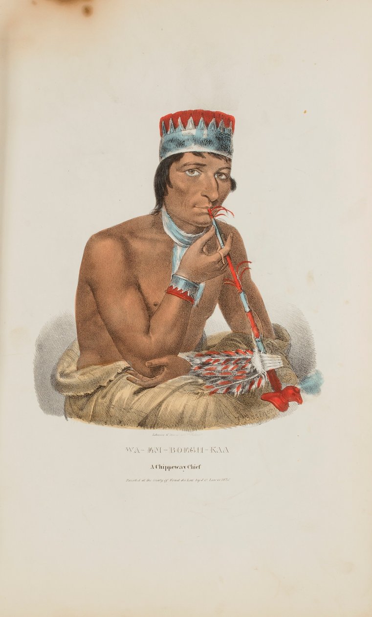 WA-EM-BOESH-KAA; A Chippeway Chief, from The Aboriginal Portfolio by James Otto Lewis