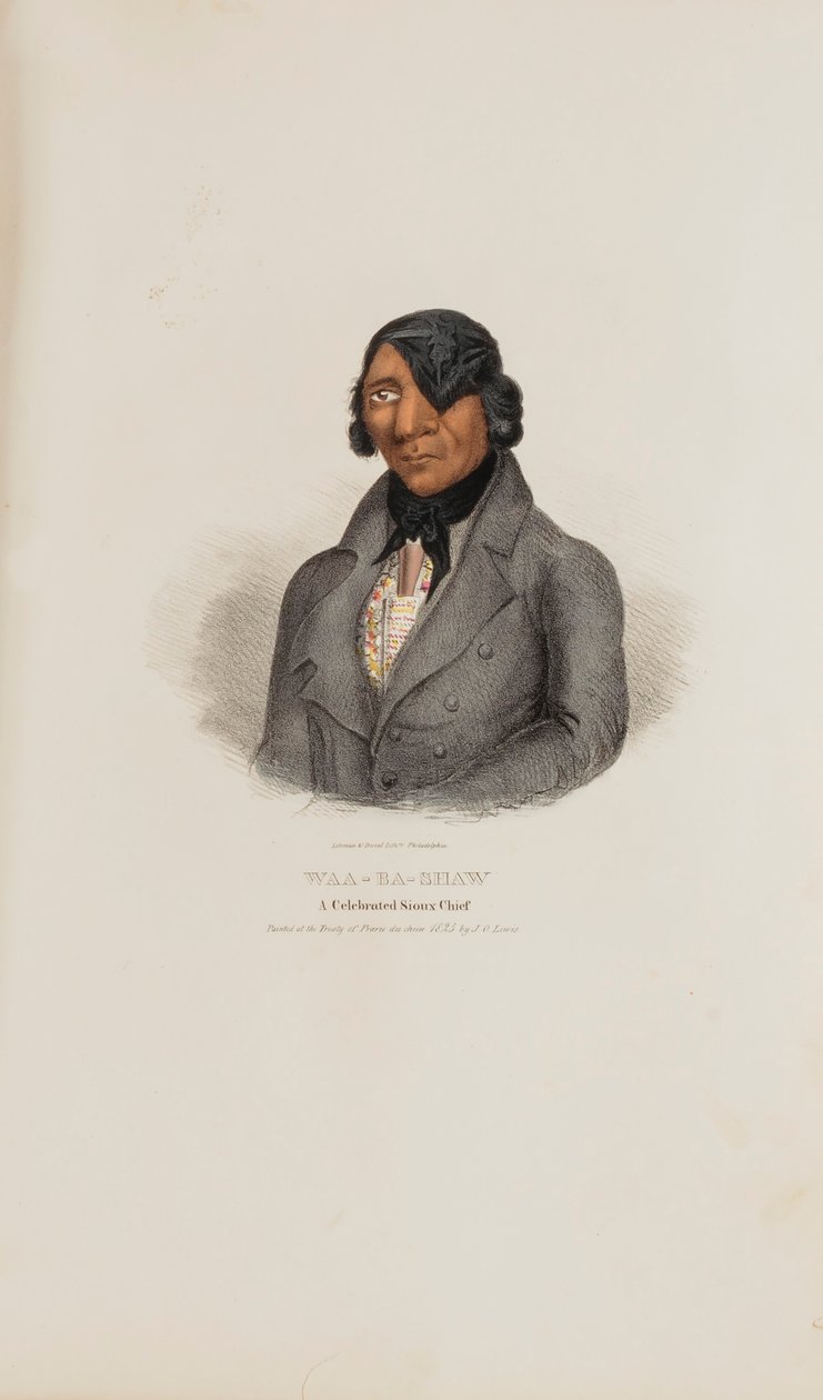 WAA-BA-SHAW; A Celebrated Sioux Chief, from The Aboriginal Portfolio by James Otto Lewis