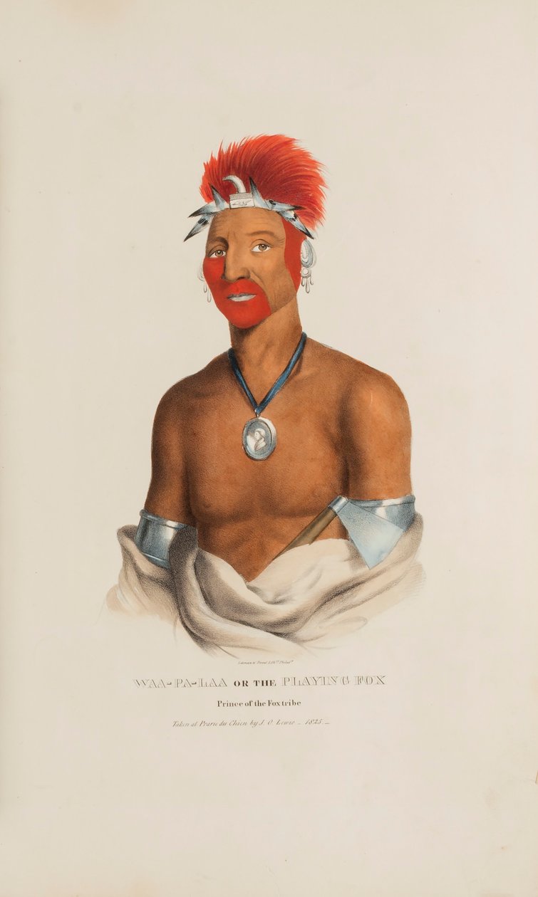 WAA-PA-LAA or the Playing Fox; Prince of the Fox Tribe, from The Aboriginal Portfolio by James Otto Lewis